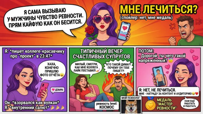 Я сама вызываю у мужчины чувство ревности. Прям кайфую как он бесится. Мне лечиться?