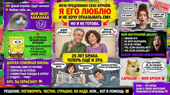 Муж предложил секс втроём. Я его люблю и не хочу отказывать, но я не готова. Что делать?