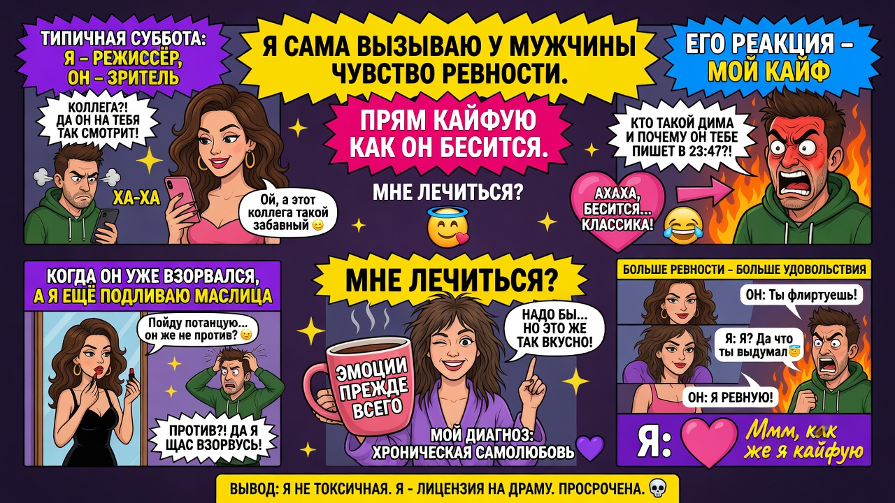 Я сама вызываю у мужчины чувство ревности. Прям кайфую как он бесится. Мне лечиться?