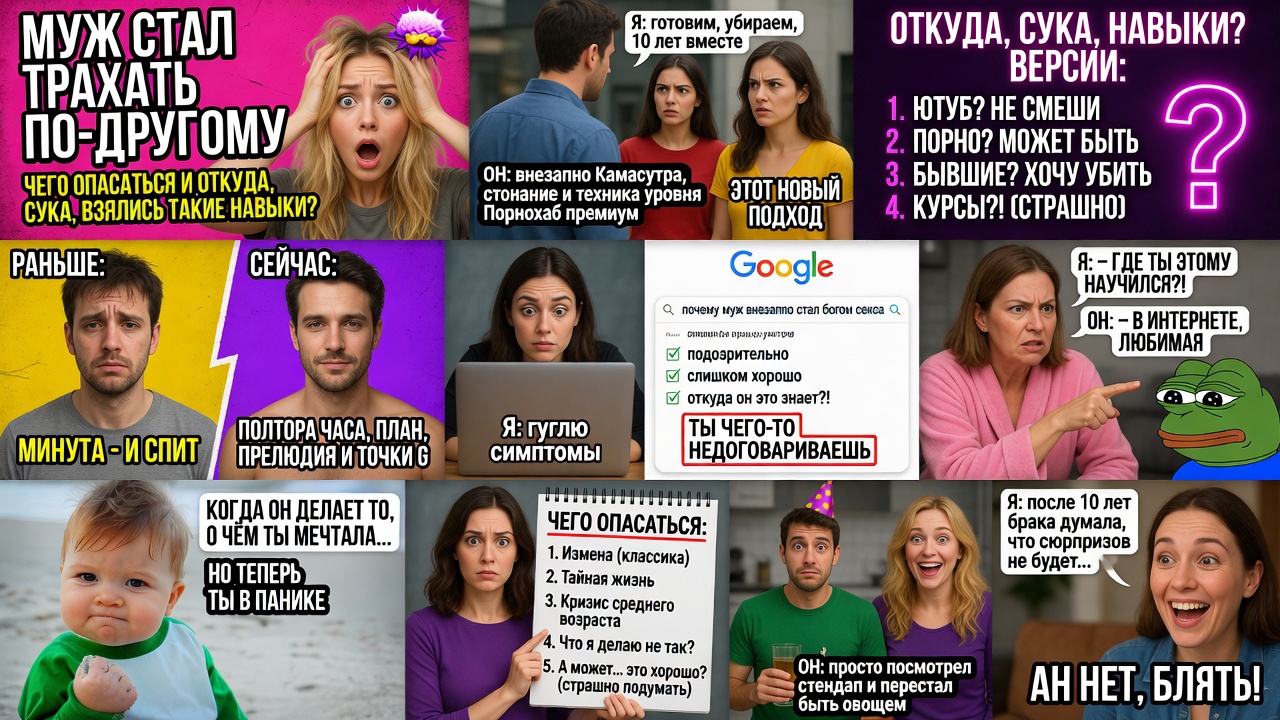 Муж стал трахать по-другому. Чего опасаться и откуда, сука, взялись такие навыки?