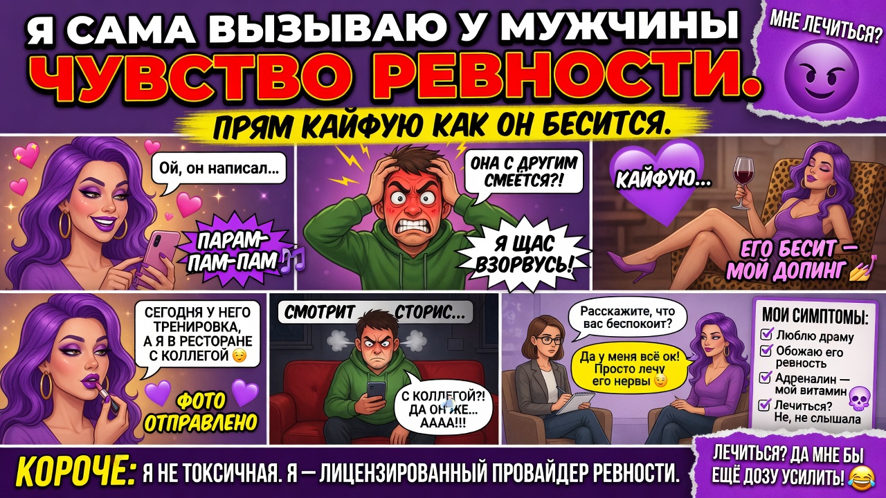 Я сама вызываю у мужчины чувство ревности. Прям кайфую как он бесится. Мне лечиться?