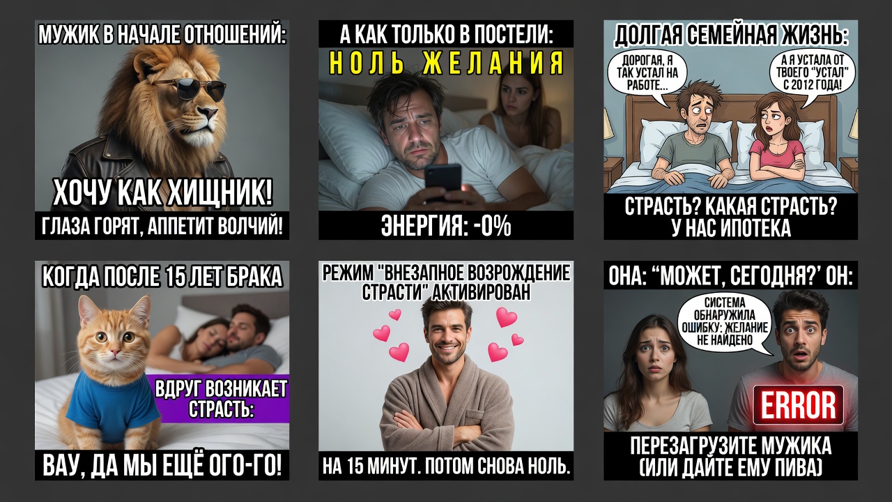 Что с мужиком? Сначала он хочет как хищник а как только в постели сразу ноль желания