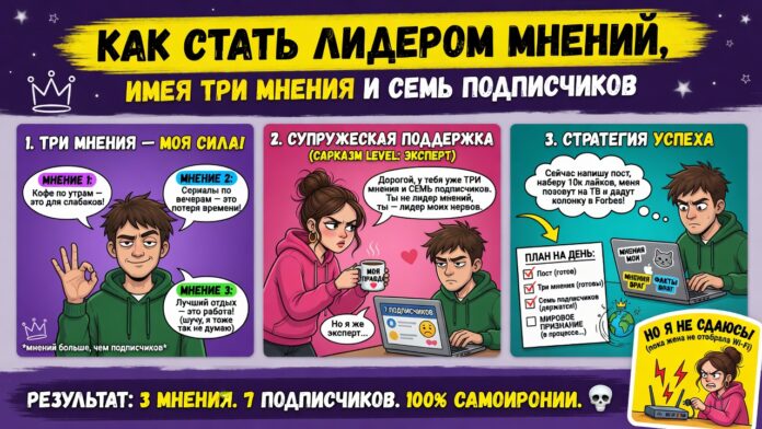 Как стать лидером мнений, имея три мнения и семь подписчиков Как стать лидером мнений, имея три мнения и семь подписчиков
