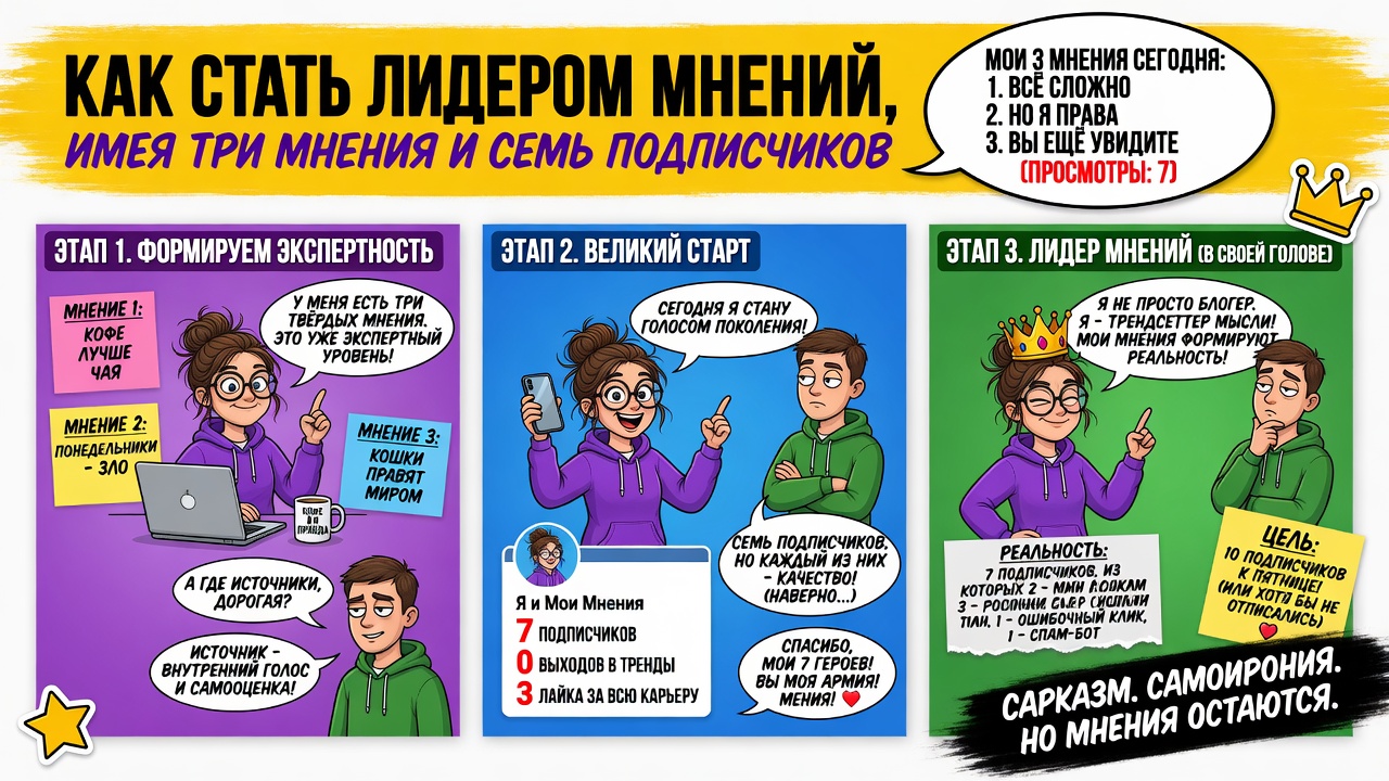 Как стать лидером мнений, имея три мнения и семь подписчиков