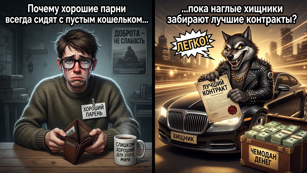 Почему «хорошие парни» всегда сидят с пустым кошельком, пока наглые хищники забирают лучшие контракты?