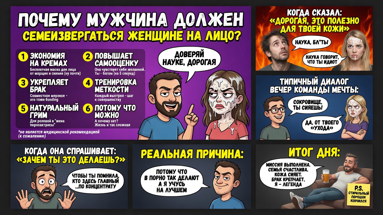 Почему мужчина должен кончать женщине на лицо?