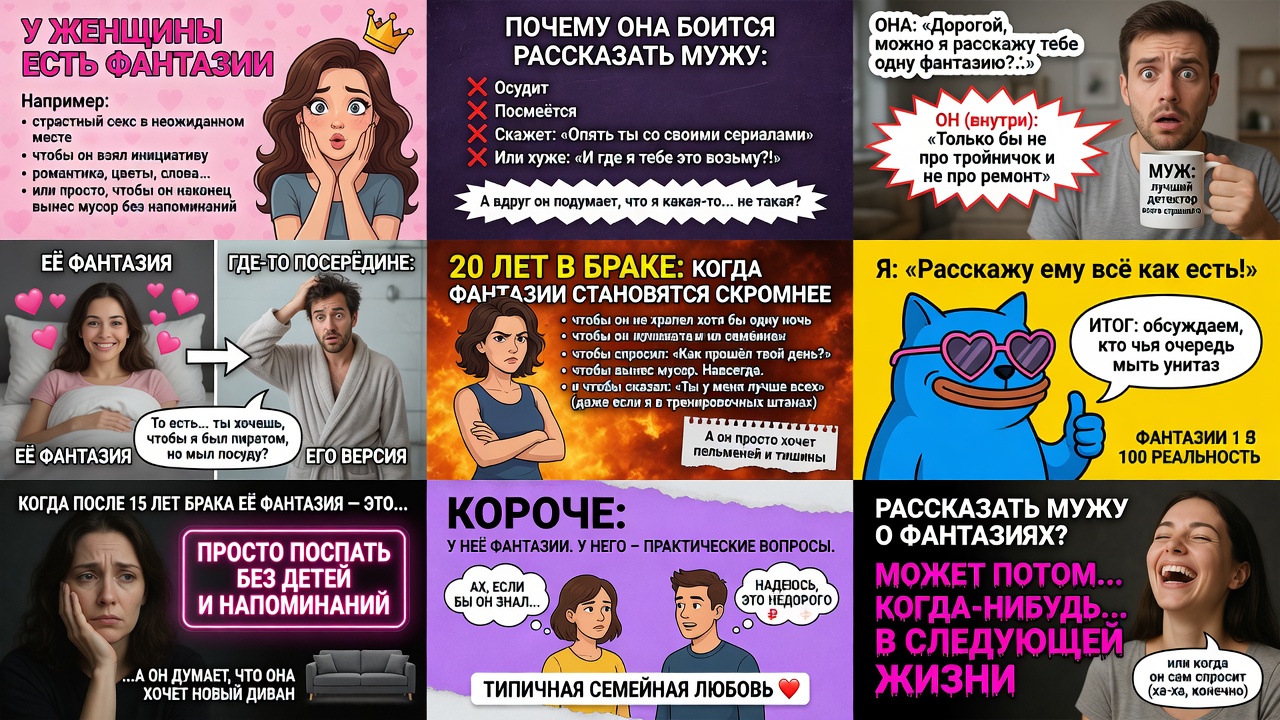 У женщины есть фантазии. Почему она боится про них рассказать мужу