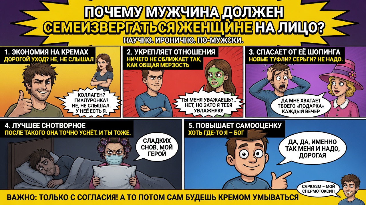 Почему мужчина должен кончать женщине на лицо?
