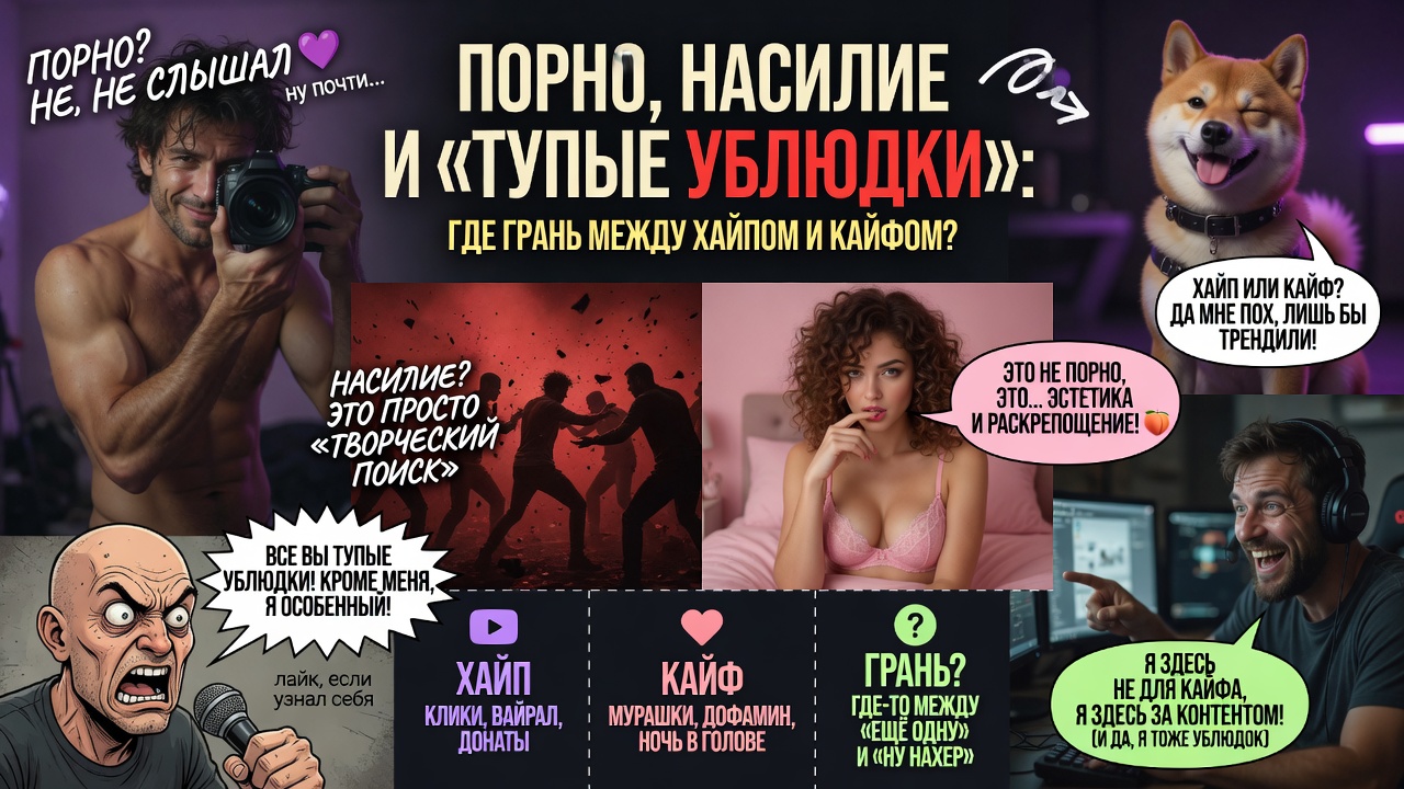 Порно, насилие и «тупые ублюдки»: где грань между хайпом и кайфом?