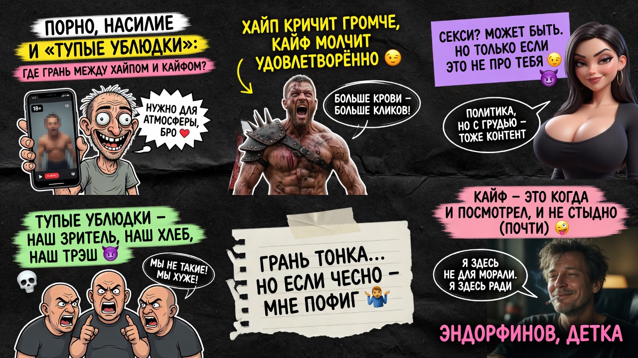 Порно, насилие и «тупые ублюдки»: где грань между хайпом и кайфом?