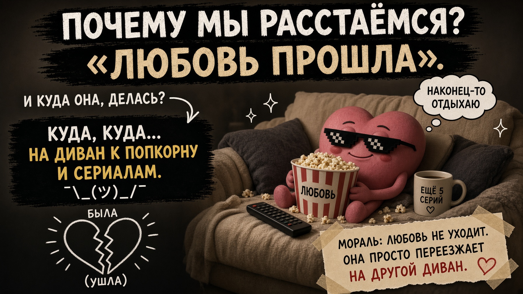 Почему мы расстаёмся? «Любовь прошла». И куда она, блядь, делась?